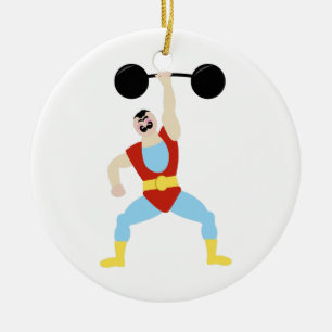 Weight Lifter Ceramic Tree Decoration