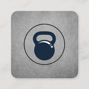 Weight Lifter Personal Trainer Kettle Bell Square Business Card