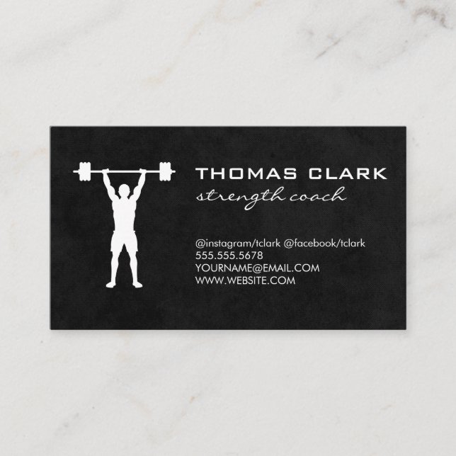 Weight Lifter Strength Coach Business Card (Front)