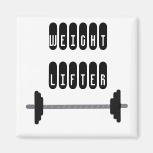 Weight Lifter With Barbell Magnet