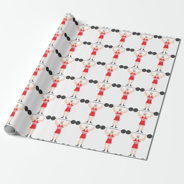 Weight Lifter Wrapping Paper (Unrolled)