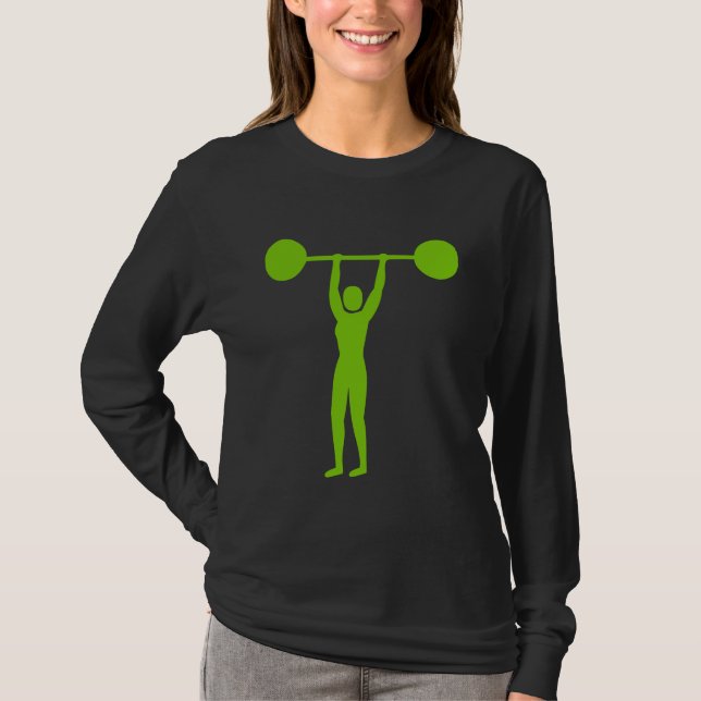 Weight Lifting 02 - Martian Green T-Shirt (Front)