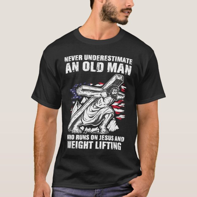 Weight Lifting Dad Christian Weight Training Grand T-Shirt (Front)