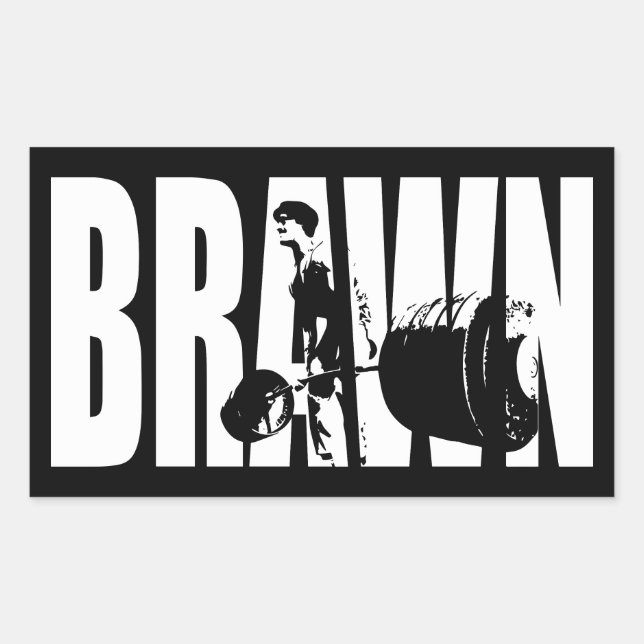 "Weight lifting" Motivation - BRAWN Rectangular Sticker (Front)