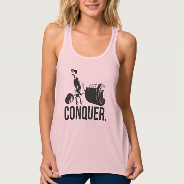 "Weight lifting" Motivation - CONQUER Singlet (Front)