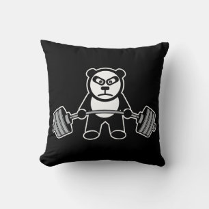Weight Lifting Panda Bear Anime Cartoon - Workout Cushion