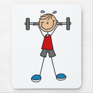 Weight Lifting Stick Figure Mouse Pad