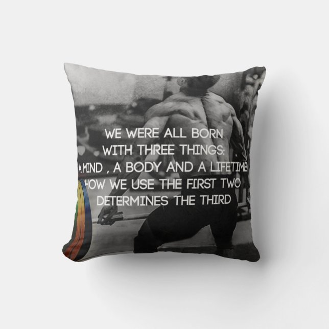 "Weight lifting" Workout Motivational Cushion (Front)