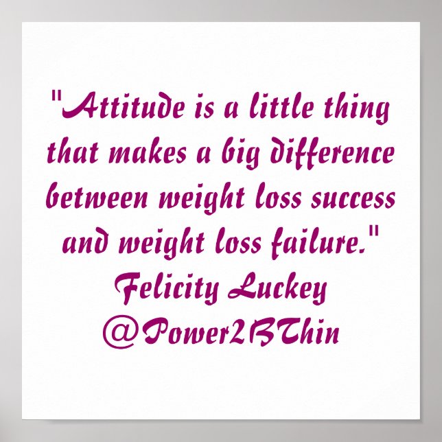 Weight Loss Attitude Poster (Front)