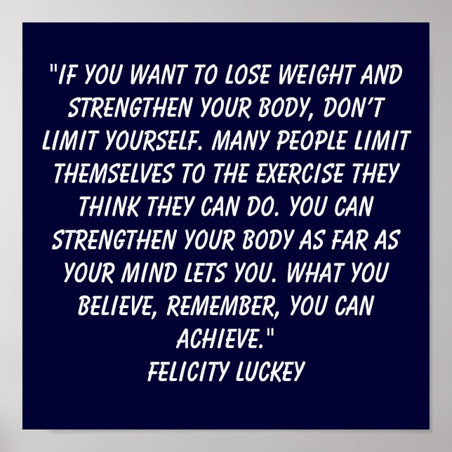 Weight Loss Beliefs 8 Poster (Front)