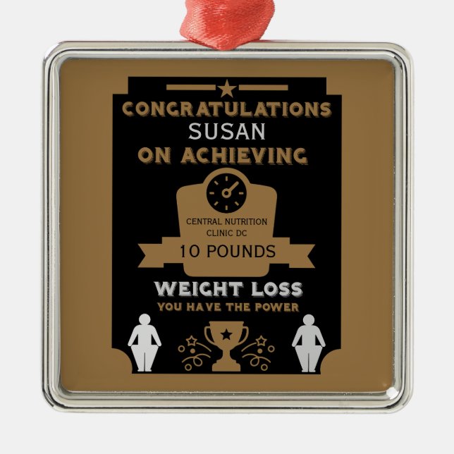 Weight Loss Congratulation Metal Tree Decoration (Front)
