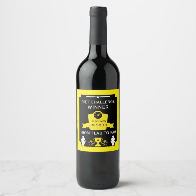 Weight Loss Congratulation Wine Label (Front)