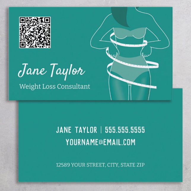 Weight Loss Custom QR Business Card (Weight Loss Custom QR Business Cards)