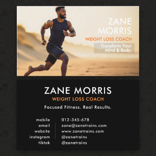 Weight Loss & Fitness Coach Photo Business Card