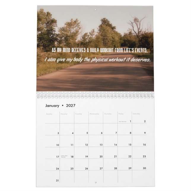 Weight Loss Motivational Quotes Calendar (Jan 2027)