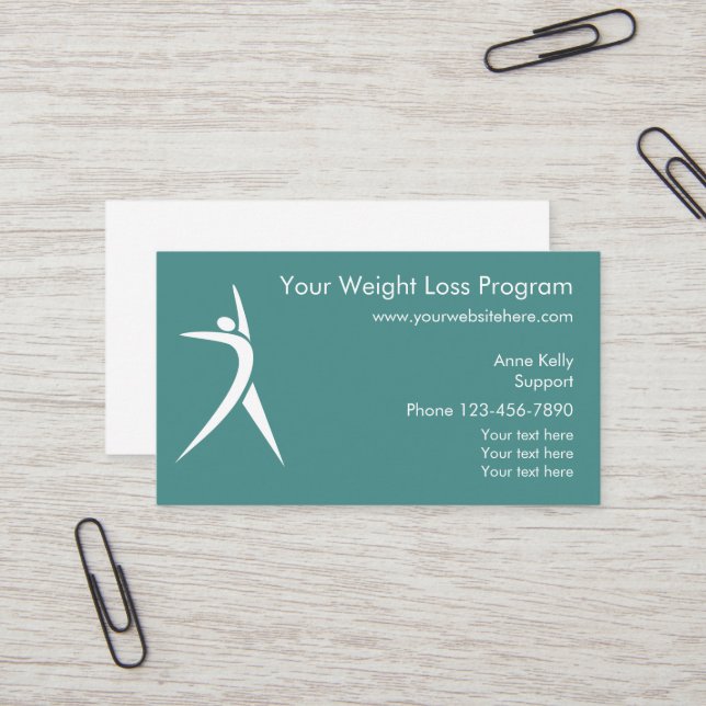 Weight Loss Program Business Card (Front/Back In Situ)