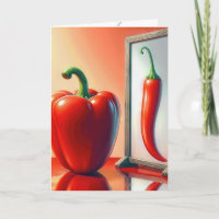 Weight Loss Red Bell Pepper Looking In a Mirror
