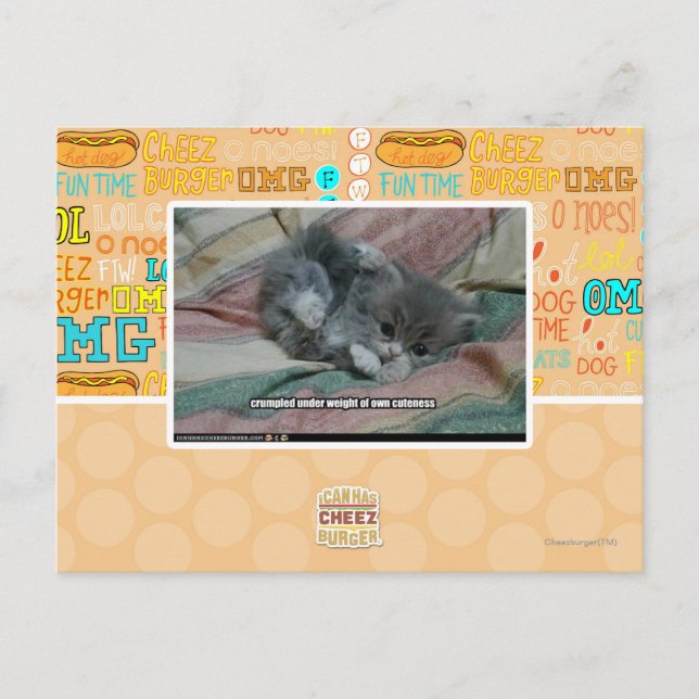 Weight of own cuteness postcard (Front)