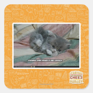 Weight of own cuteness square sticker