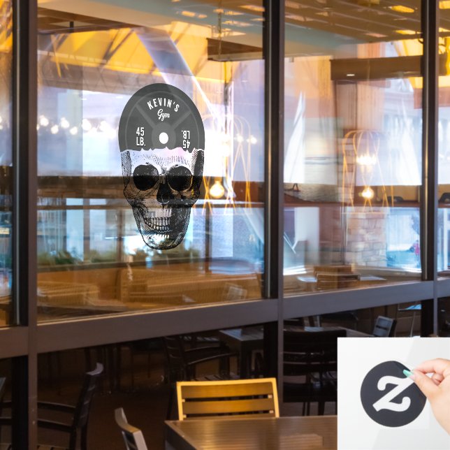Weight Plate Skull Training Bodybuilding Gym (Restaurant Window)