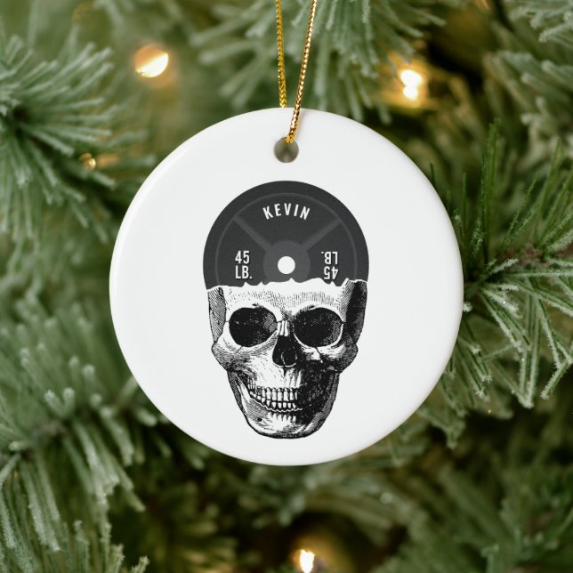 Weight Plate Skull Training Fitness Bodybuilding  Ceramic Tree Decoration (Tree)