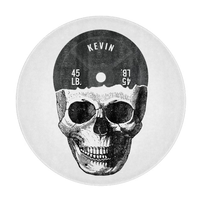 Weight Plate Skull Training Fitness Bodybuilding  Cutting Board (Front)