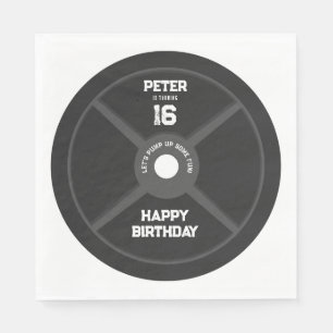 Weight Plate Training Fitness Gym Birthday Party Napkin