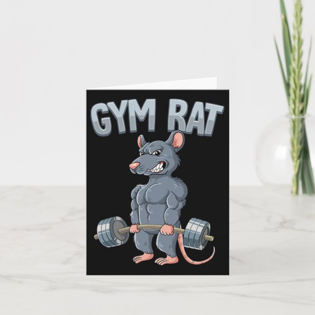 Weight Training Deadlift Gym Rat  Card (Front)