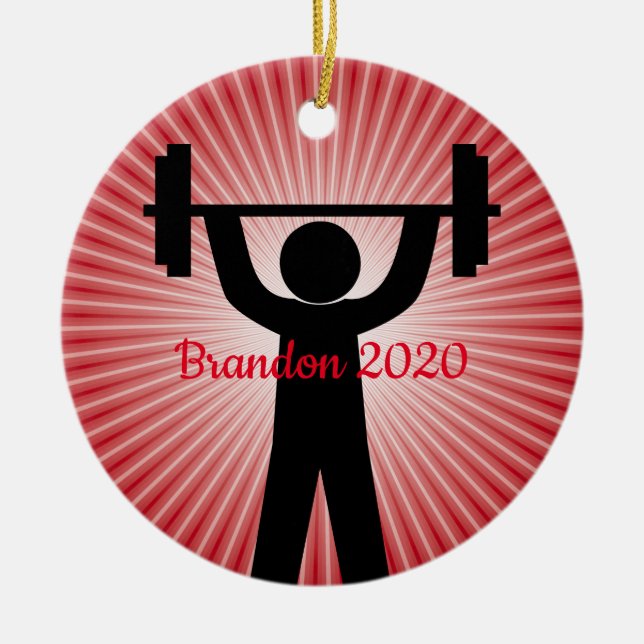 Weight Training Fitness Design Ornament (Front)