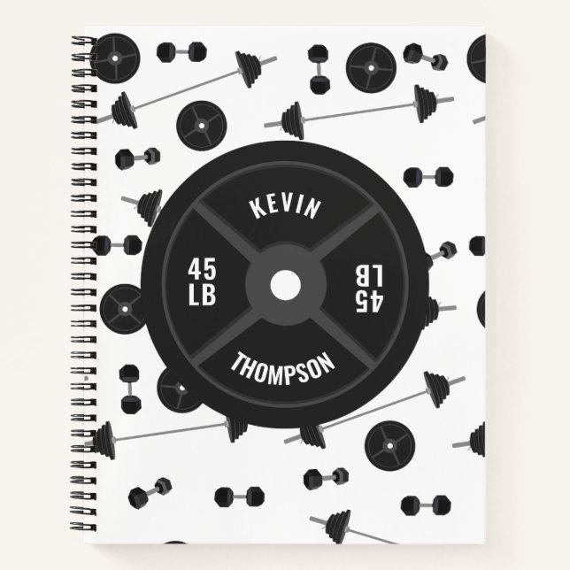 Weight Training Fitness Dumbbell Bodybuilding  Notebook (Front)