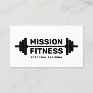 Weight Training Personal Trainer Black White Business Card