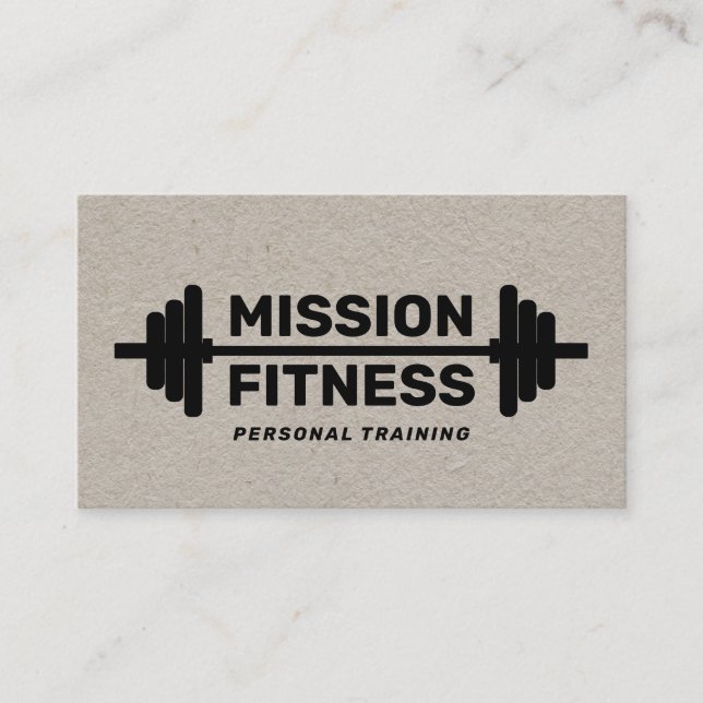 Weight Training Personal Trainer Kraft Business Card (Front)
