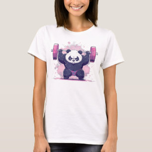 Weight Training Strong Exercise Panda Bear T-Shirt