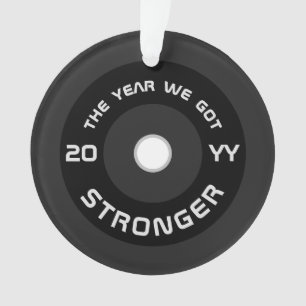 Weightlifter barbell fitness 2025 holiday ornament