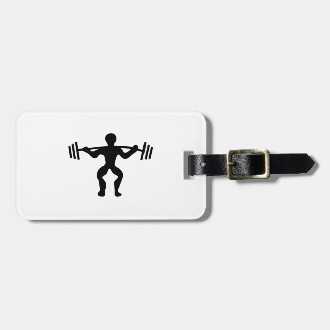 Weightlifter Lifting Weights Luggage Tag (Front Horizontal)