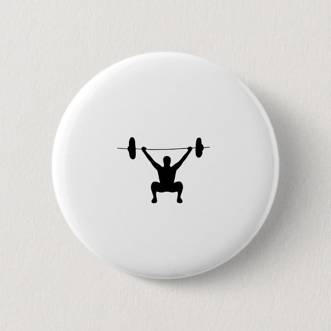 Weightlifting 6 Cm Round Badge (Front)