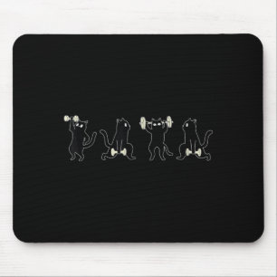 Weightlifting Black Cat Gym Deadlift Fitness Mouse Pad