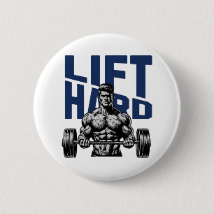 Weightlifting Bodybuilding Gym Motivation Saying 6 Cm Round Badge