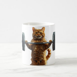 Weightlifting Cat Mug for Gym Lovers