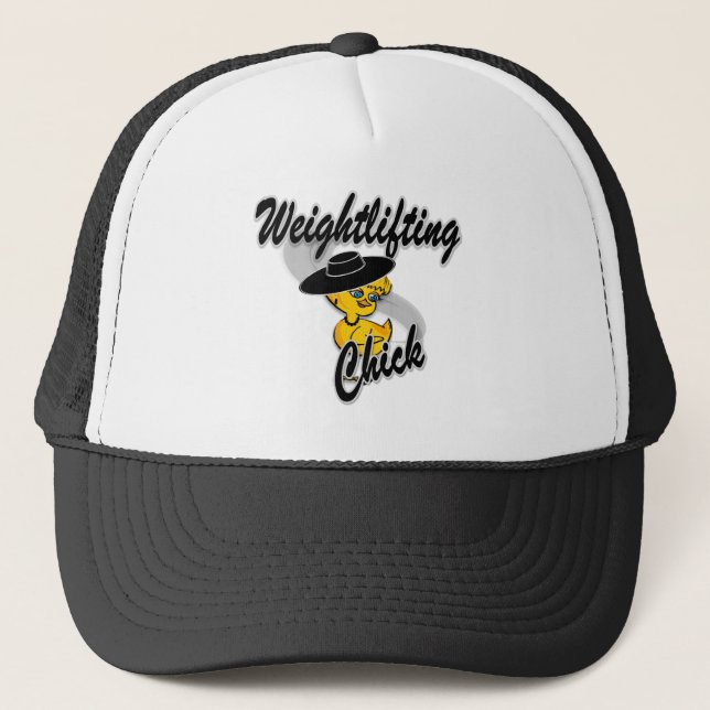 Weightlifting Chick #4 Trucker Hat (Front)
