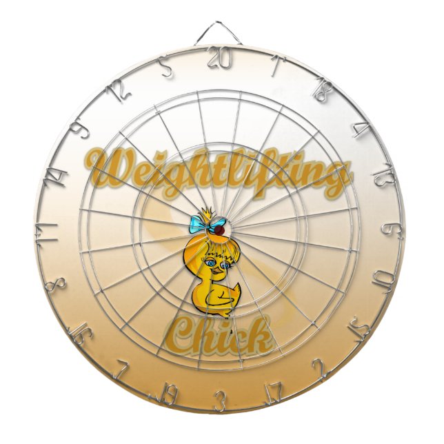 Weightlifting Chick Dartboard (Front)
