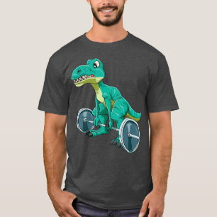 Weightlifting Dinosaur Deadlifting Dinosaur Gym T-Shirt