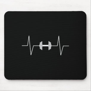 Weightlifting Dumbbell Heartbeat Ekg Pulse Tee Gif Mouse Pad
