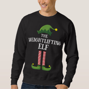 Weightlifting Elf Matching Family Group Christmas Sweatshirt