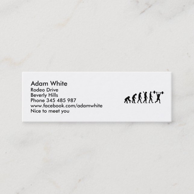 Weightlifting evolution mini business card (Front)