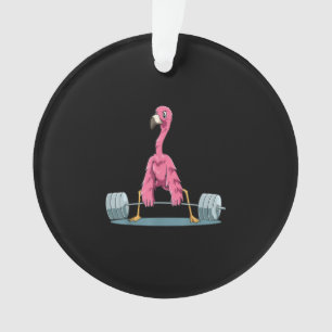 Weightlifting Flamingo Deadlifting Flamingo Ornament