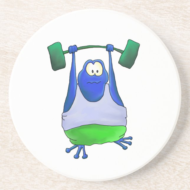 Weightlifting Frog Coaster (Front)
