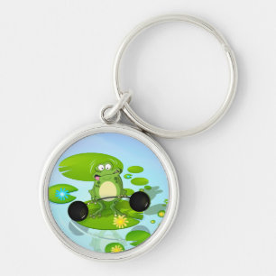 Weightlifting Frog Key Ring