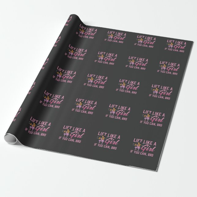 Weightlifting Girl Fitness Strong Gym Woman Wrapping Paper (Unrolled)