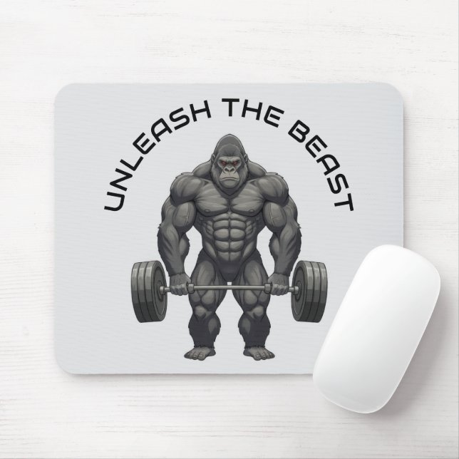 Weightlifting Gorilla Mouse Pad (With Mouse)